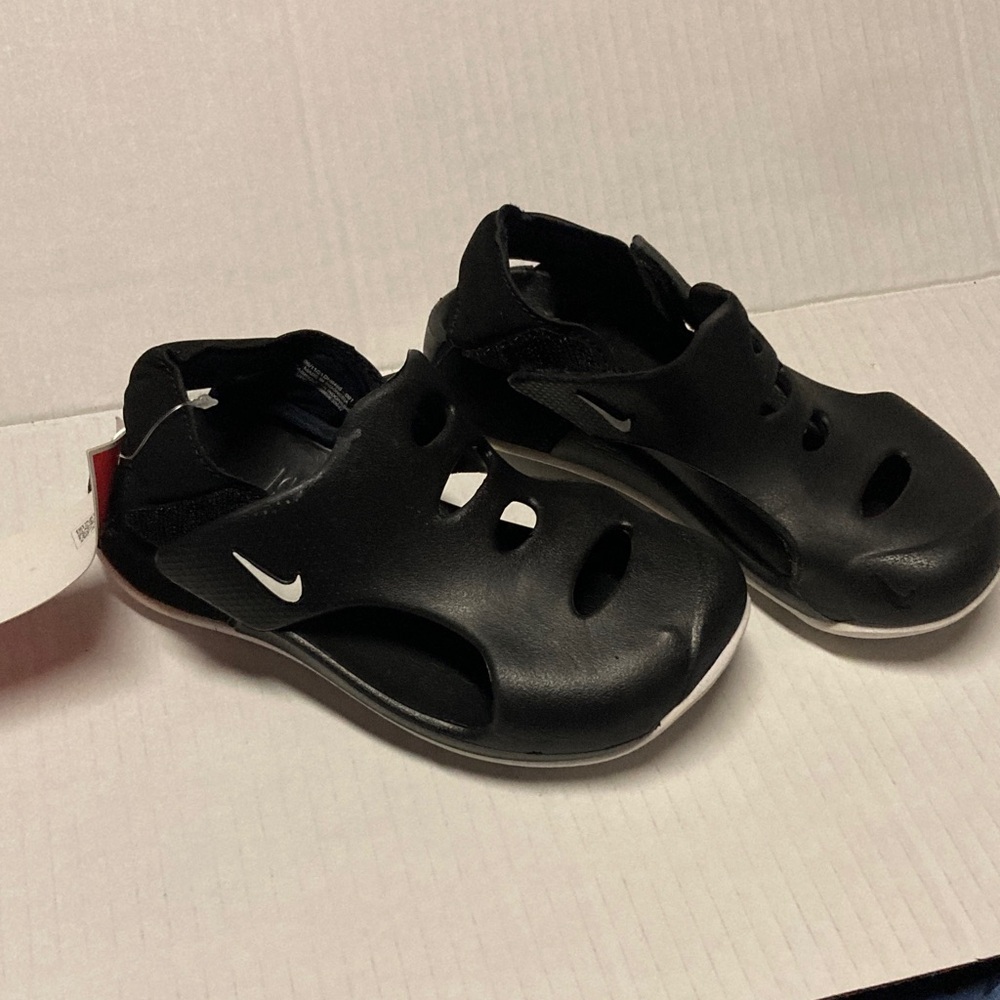 Nike Kids Black Water Shoes with White Swoosh